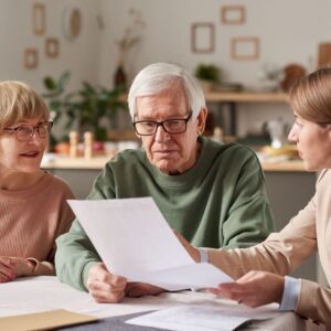 Older couple planning living trust